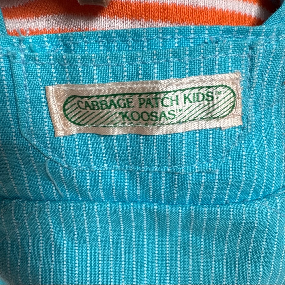 Vintage 1983 Cabbage Patch Kids Koosas Pet Brown Dog Blue Bibs Collar - Picture 2 of 7